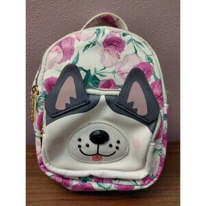 Betsey Johnson Husky Dog Floral Mini Backpack
